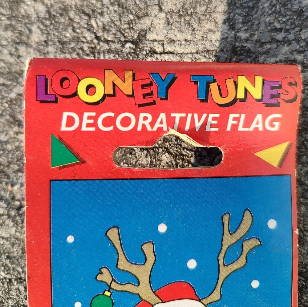 Vintage Looney Tunes Tasmanian Devil Taz Christmas Winter Decorative Yard Flag - Picture 4 of 7